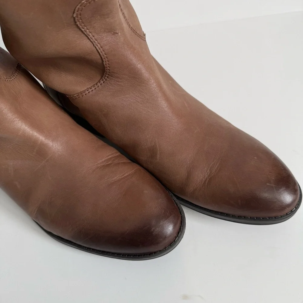 Sam Edelman Whiskey Coloured Penny Leather Riding Boots - Picture 4 of 16